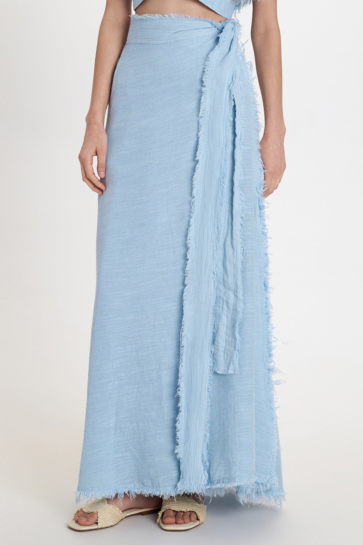 MAXI WRAP SKIRT "MALIA" CIEL