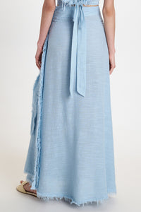 MAXI WRAP SKIRT "MALIA" CIEL