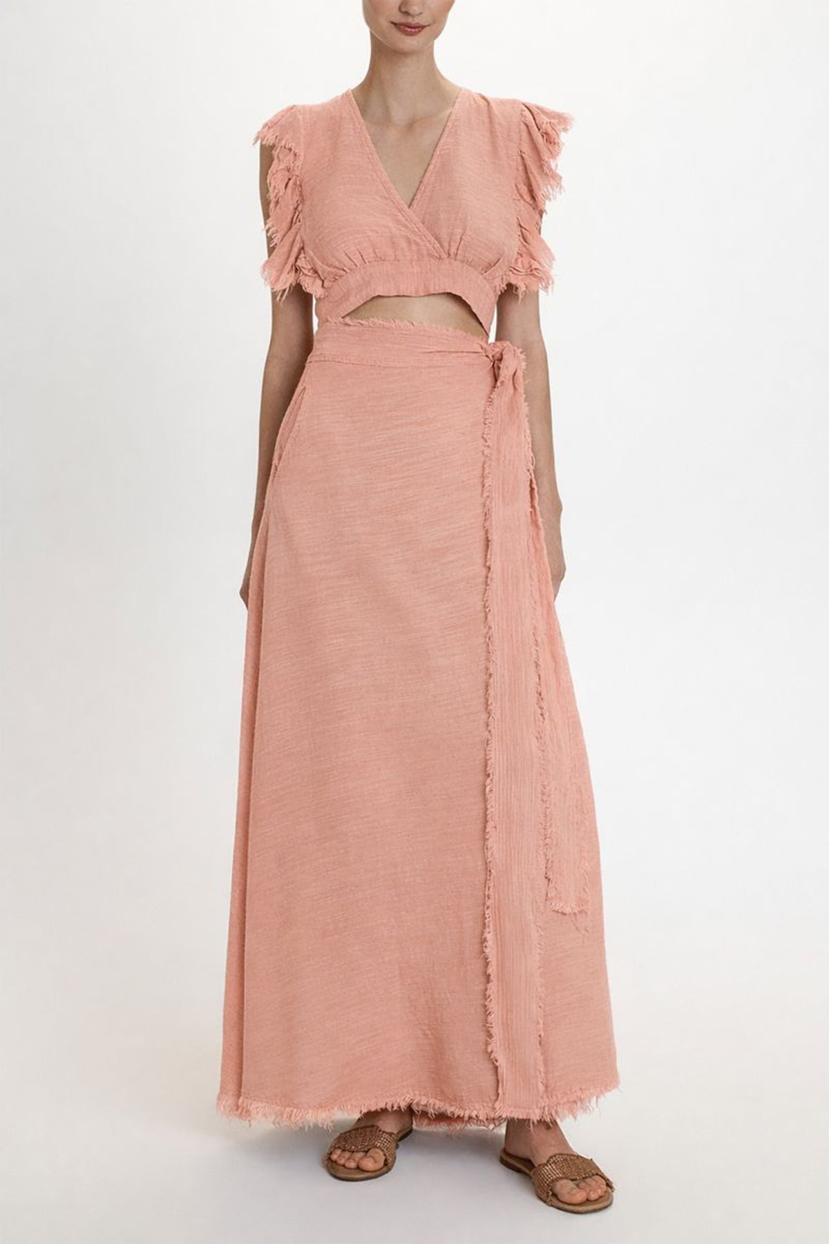 MAXI WRAP SKIRT "MALIA" PAPAYA