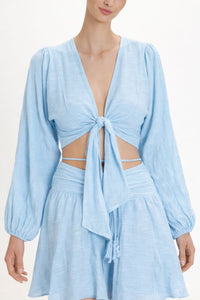 LONGSLEEVE CROP TOP "MALIA" CIEL