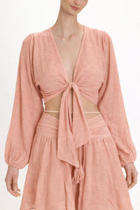 LONGSLEEVE CROP TOP "MALIA" PAPAYA