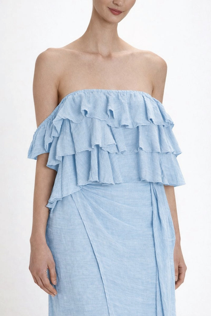 OFF SHOULDER TOP WITH RUFFLES "MALIA" CIEL
