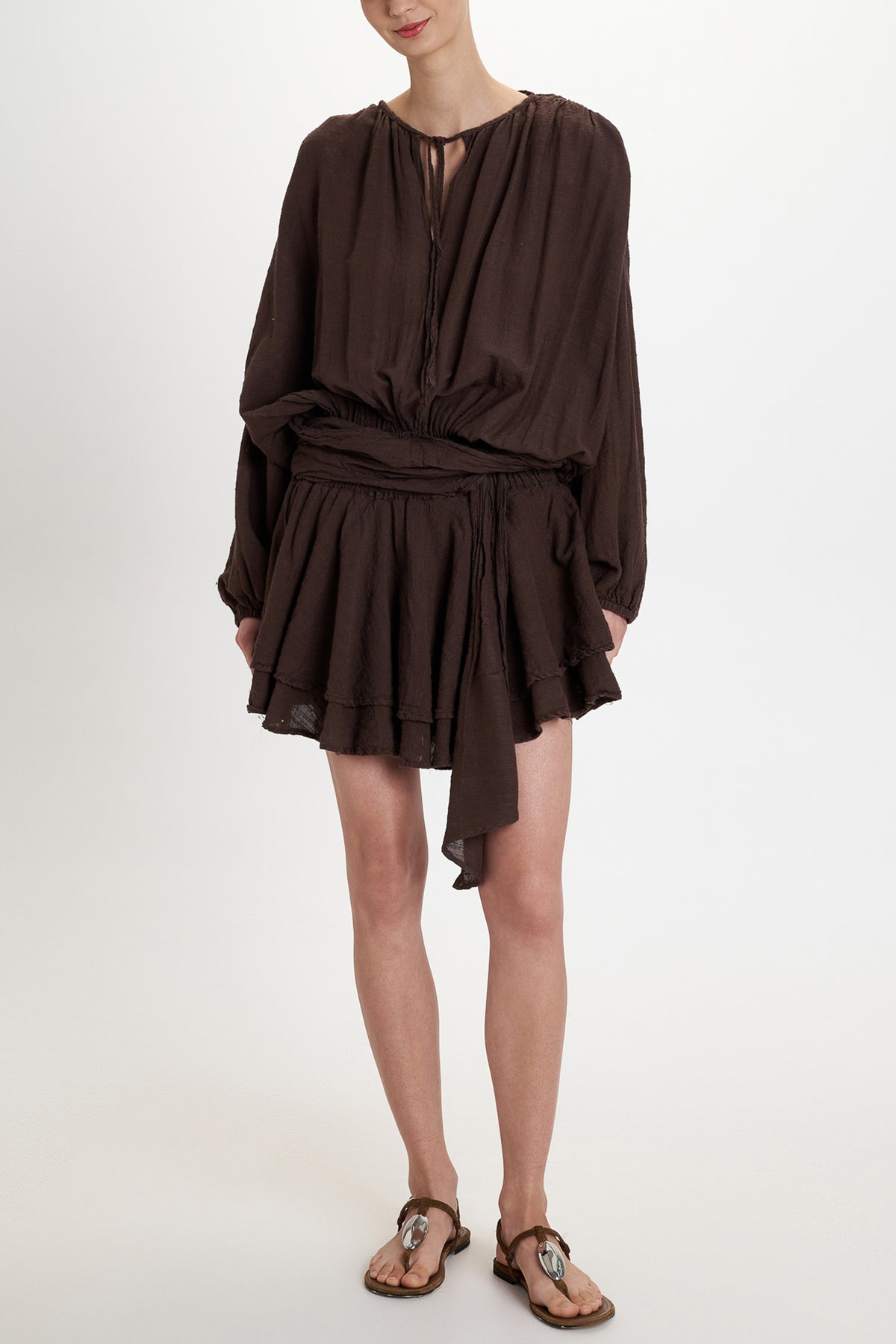 OVERSIZED MINI DRESS "MALIA" CHOCOLATE