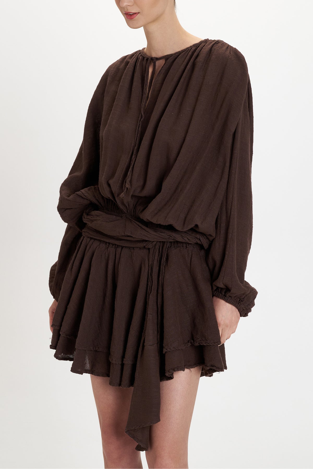OVERSIZED MINI DRESS "MALIA" CHOCOLATE