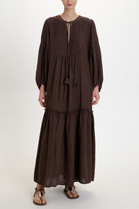 LONG TUNIC DRESS "MALIA" CHOCOLATE