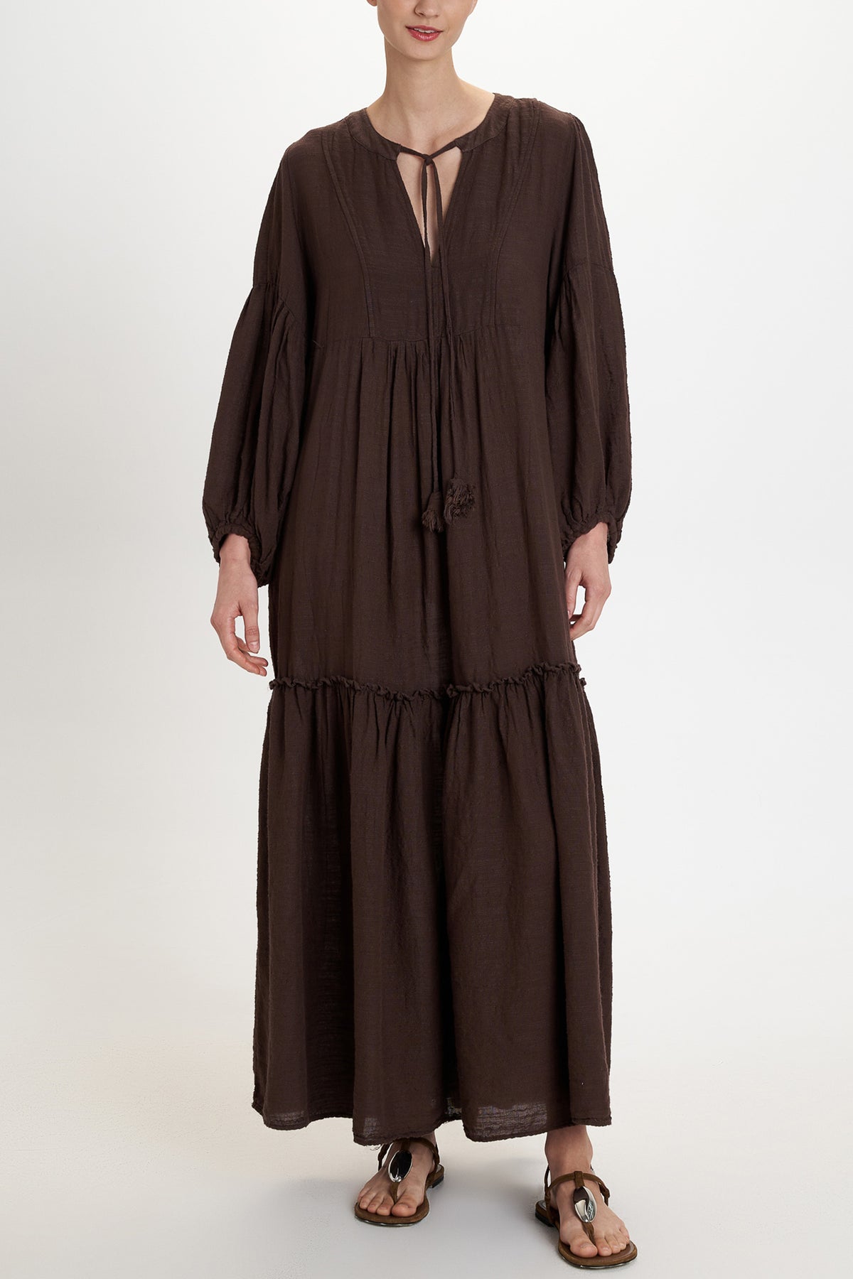 LONG TUNIC DRESS "MALIA" CHOCOLATE
