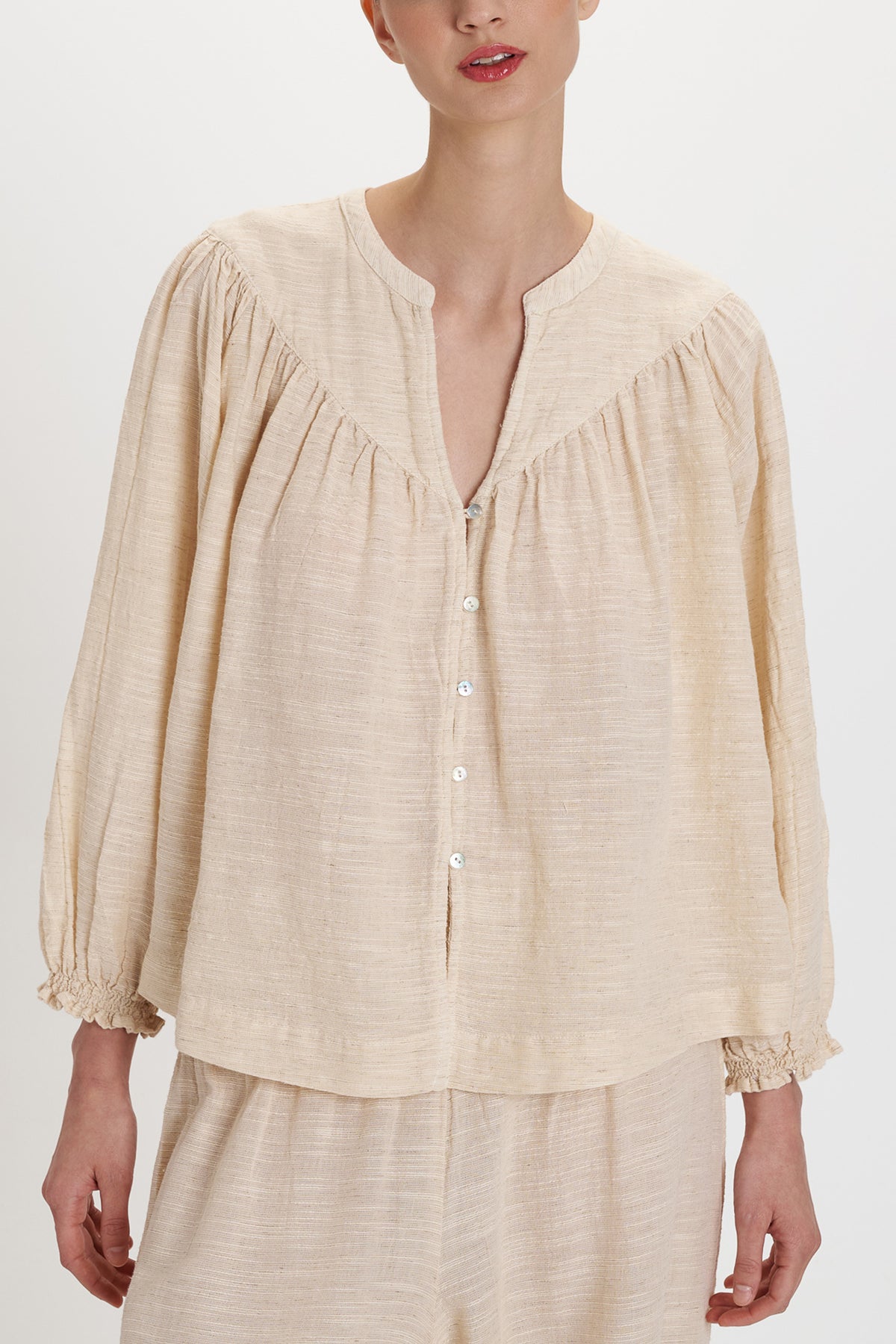 BLOUSE WITH BUTTONS "MALIA" BUTTER