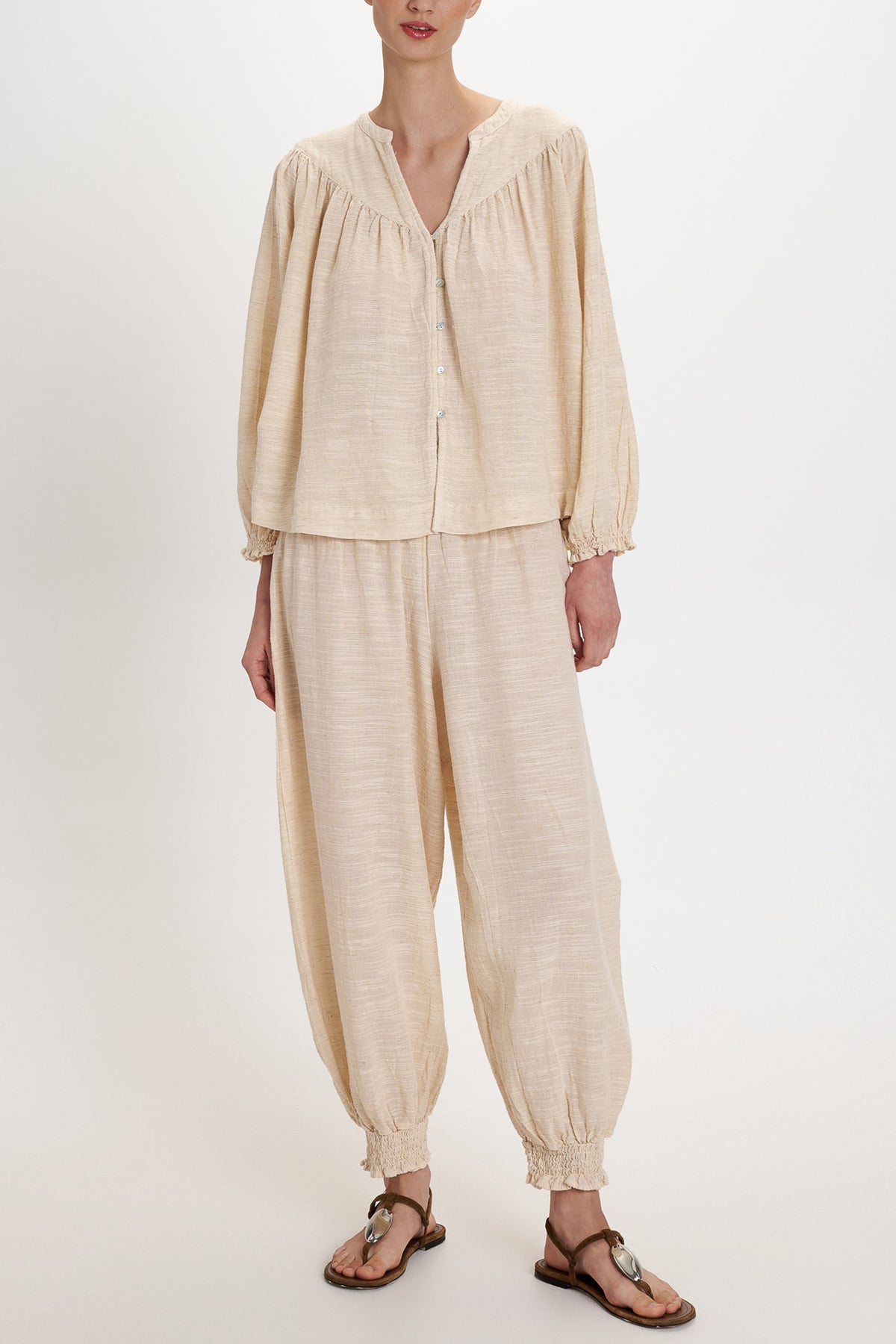 BLOUSE WITH BUTTONS "MALIA" BUTTER