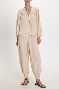 BLOUSE WITH BUTTONS "MALIA" BUTTER