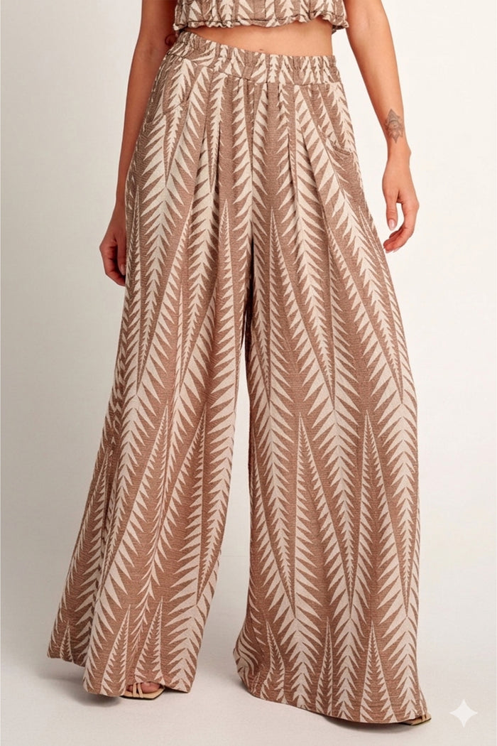 PALAZZO PANTS "FINIKAS" BROWN - LEMONI EXCLUSIVE