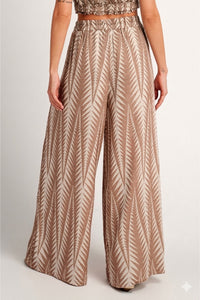 PALAZZO PANTS "FINIKAS" BROWN - LEMONI EXCLUSIVE