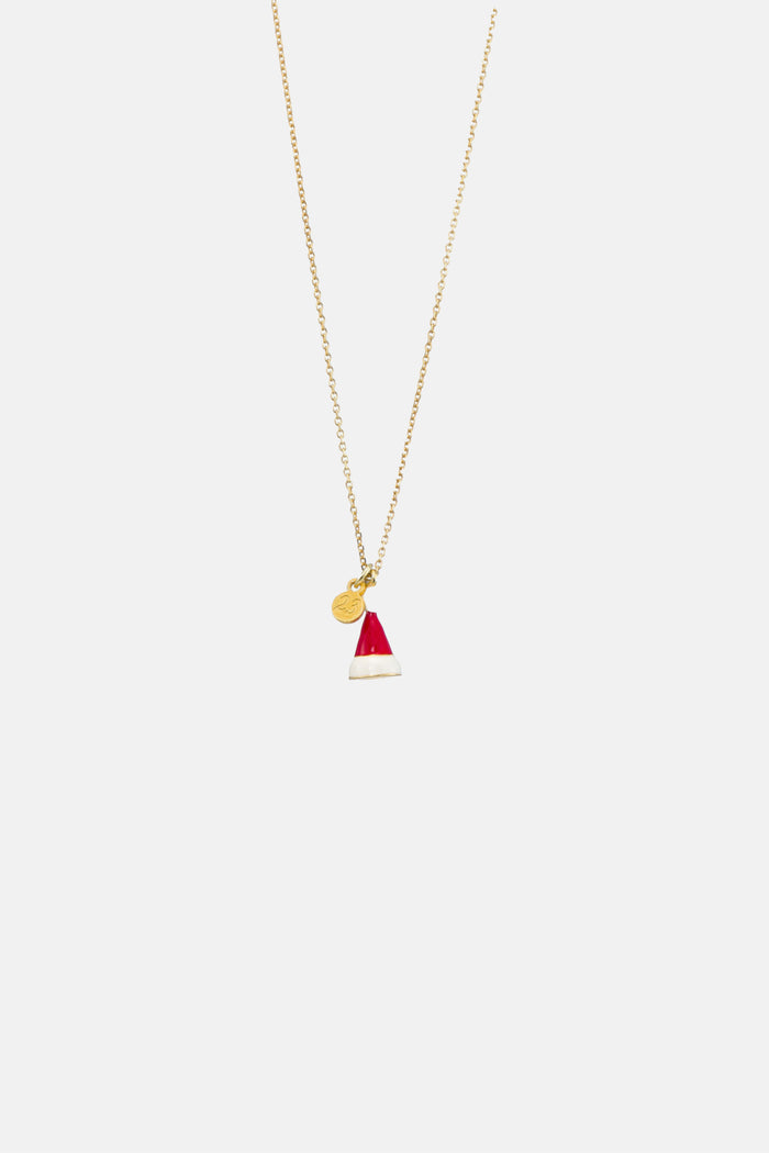 ENAMEL NECKLACE "SANTA" RED/WHITE