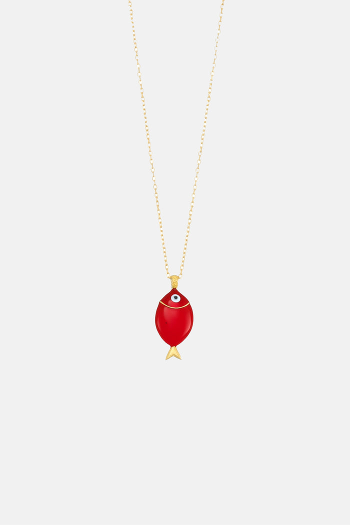 ENAMEL NECKLACE "MINI SEA BREAM" RED