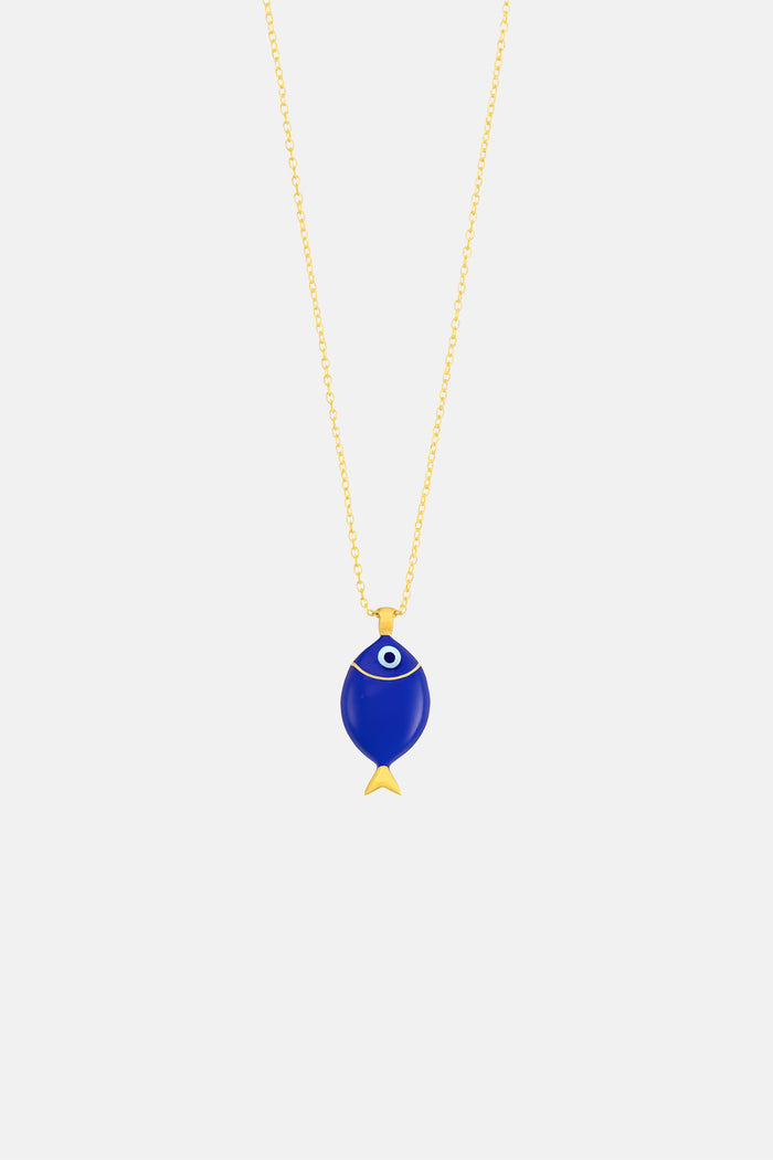 ENAMEL NECKLACE "MINI SEA BREAM" ROYAL BLUE