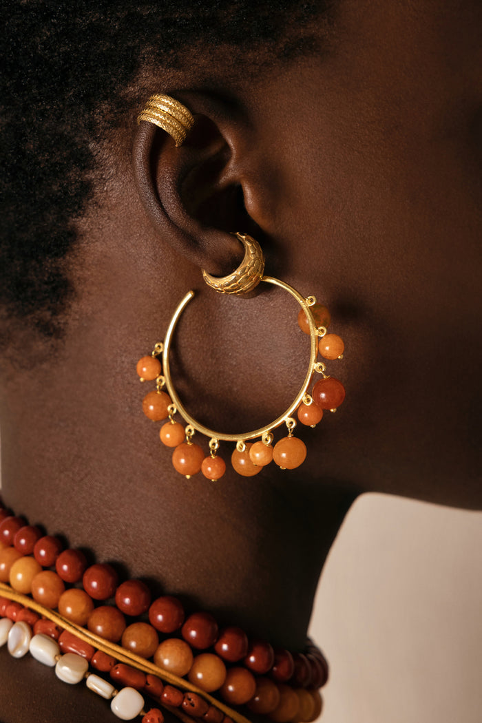 EARRINGS "SEA DREAM" GOLD/ORANGE