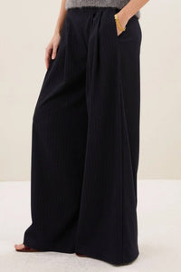WIDE LEG PINSTRIPE PANTS MIDNIGHT/SPARKLE