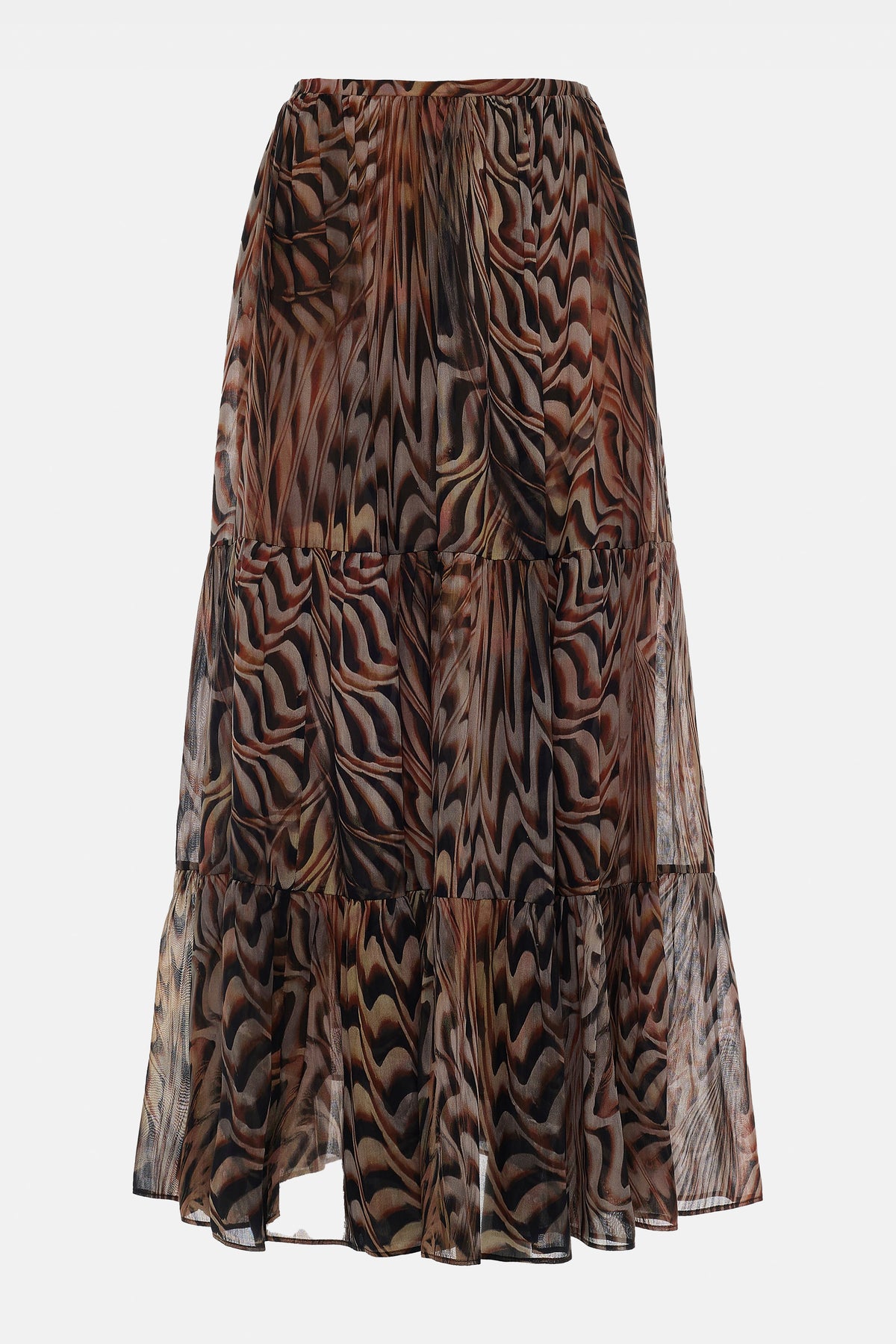 SILKY MAXI SKIRT “IVORY“ MULTICOLOR