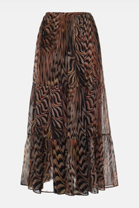 SILKY MAXI SKIRT “IVORY“ MULTICOLOR