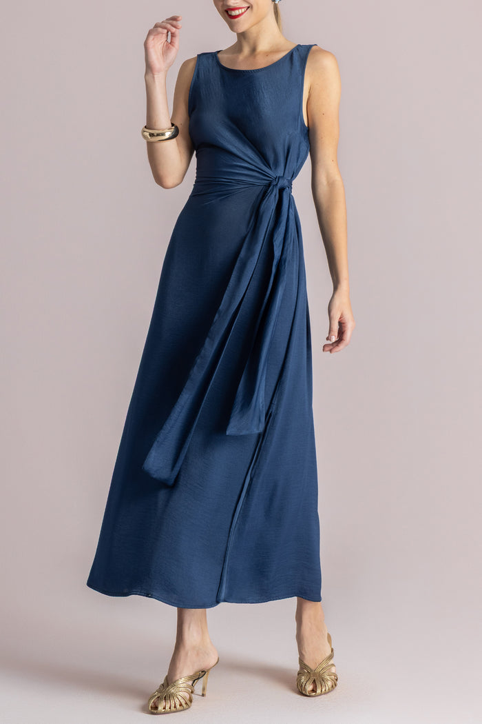 MIDI WRAP DRESS "SKOPELOS" NAVY