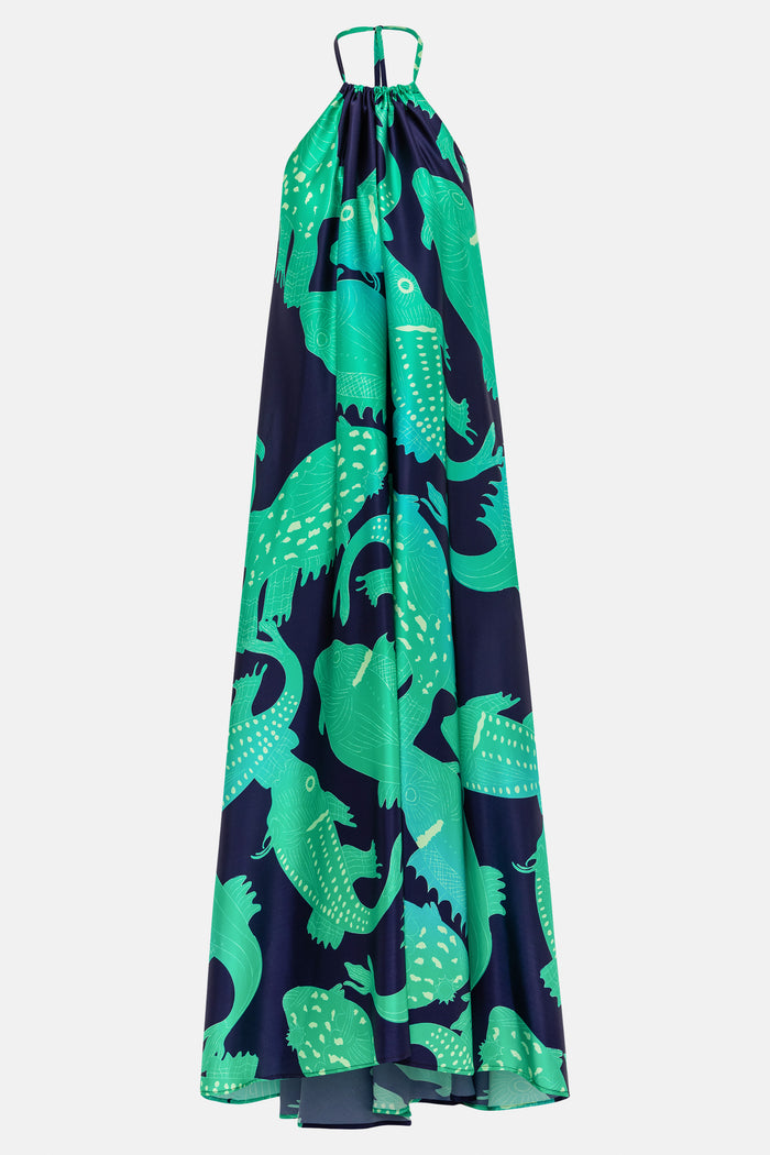 LONG SILKY BACKLESS DRESS "JENNIFER" SKORPINA
