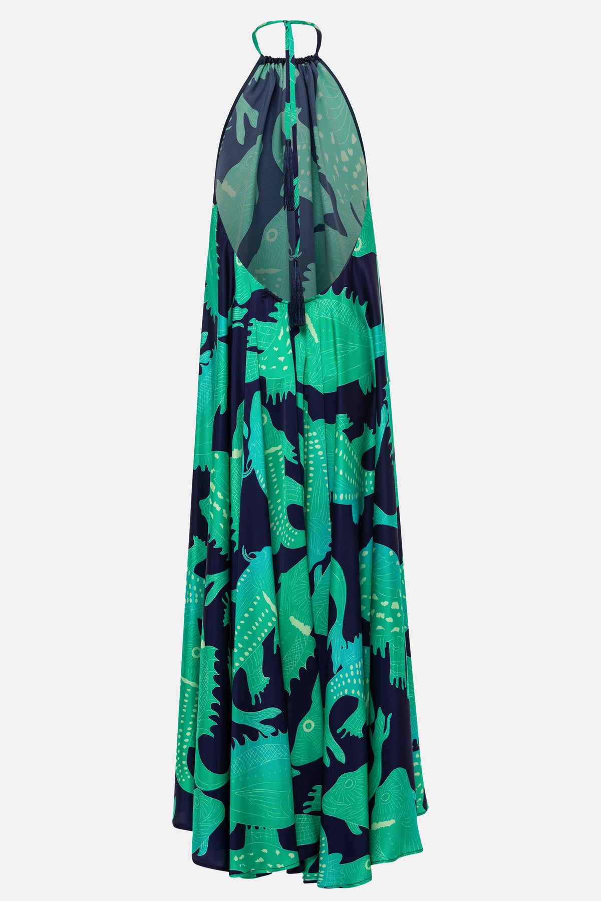 LONG SILKY BACKLESS DRESS "JENNIFER" SKORPINA