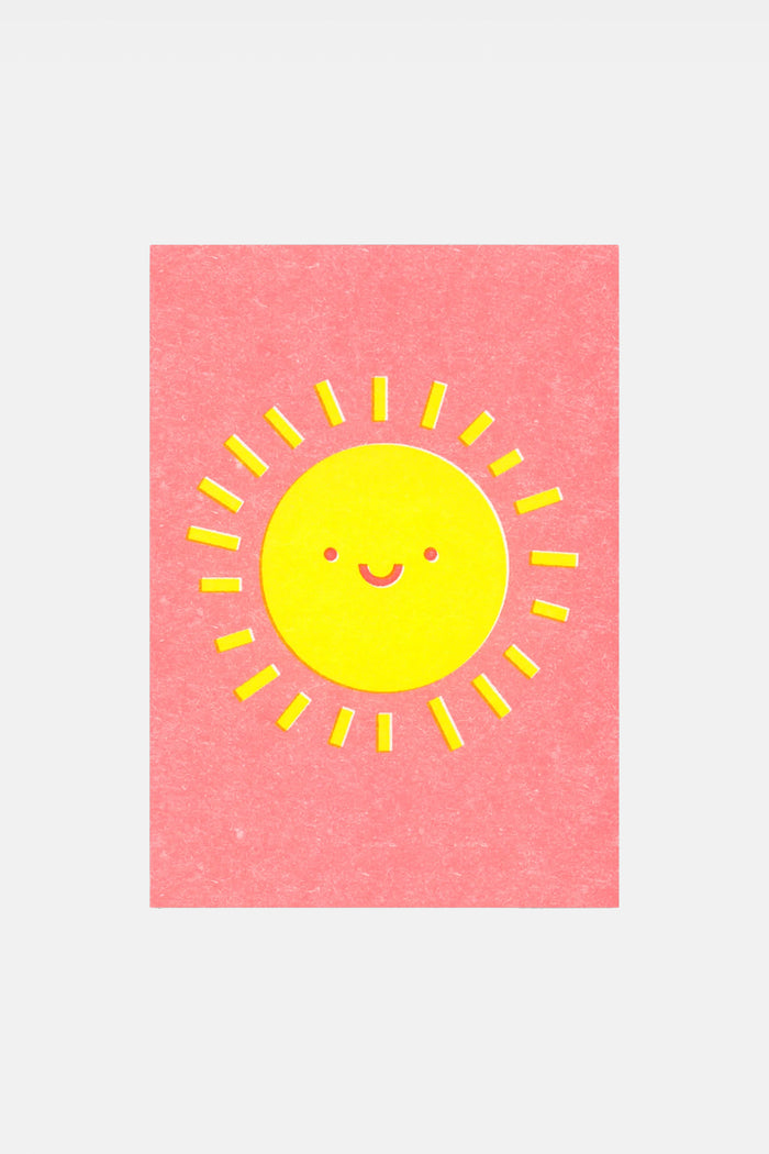 GREETING CARD "SMILING SUN" PINK/YELLOW