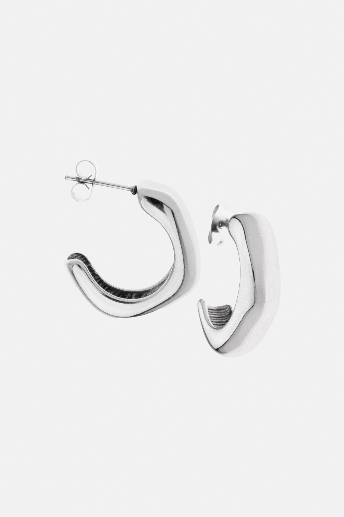 CHUNKY HOOPS "SQUARE" SILVER