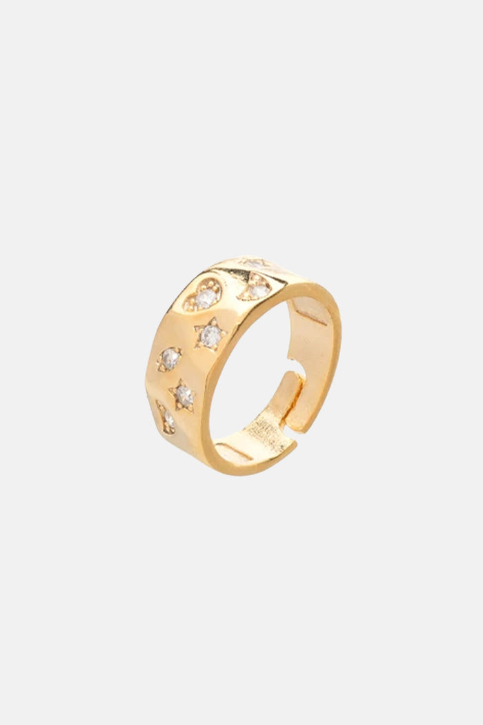 RING "SYMBOL" GOLD/ZIRCONIA