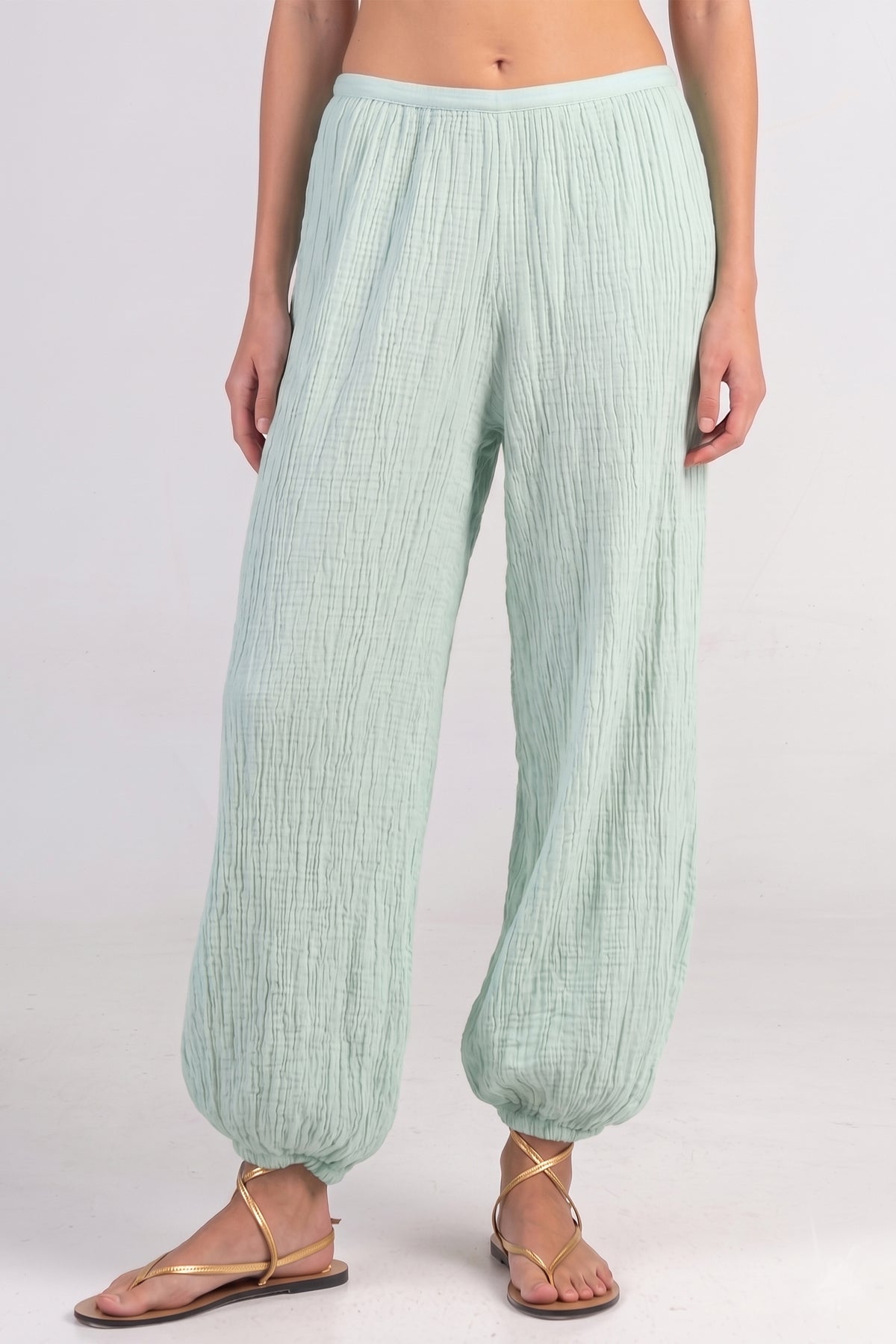 MUSSELINE BALLOON PANTS "SYMI" TEAL