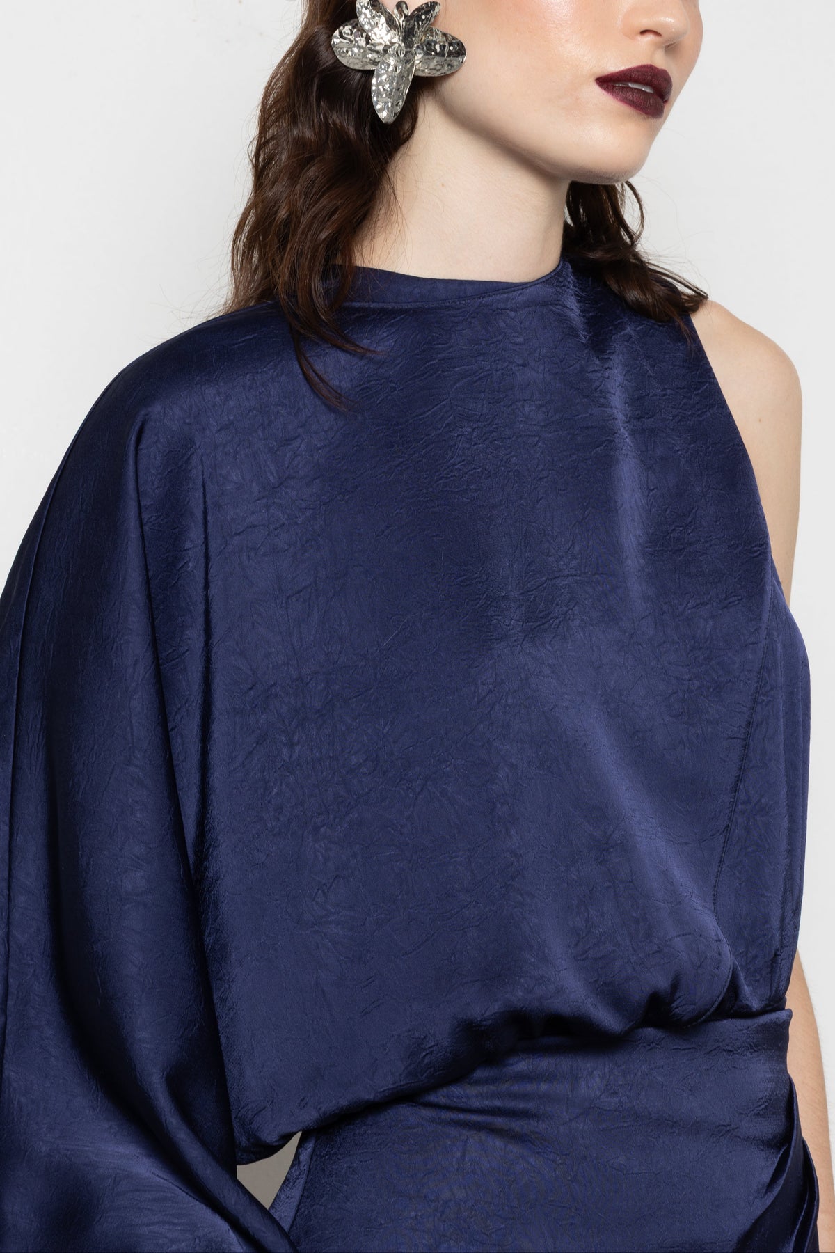 LONG ASYMMETRIC DRESS “MILLIE” BLUE