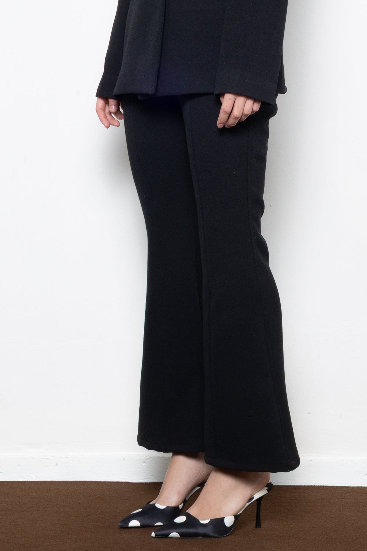FLARED SUIT PANTS BLACK