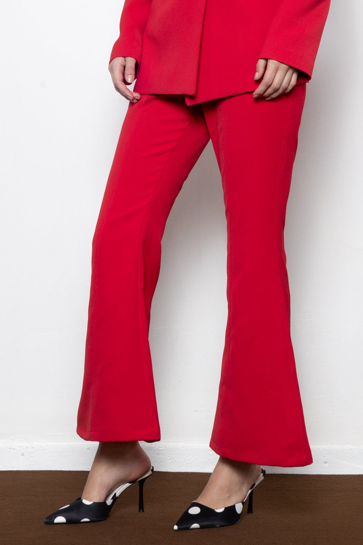 FLARED SUIT PANTS RED