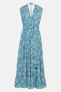 JACQUARD MIDI DRESS "TALYSSA“ LIGHT BLUE/TURQUOISE