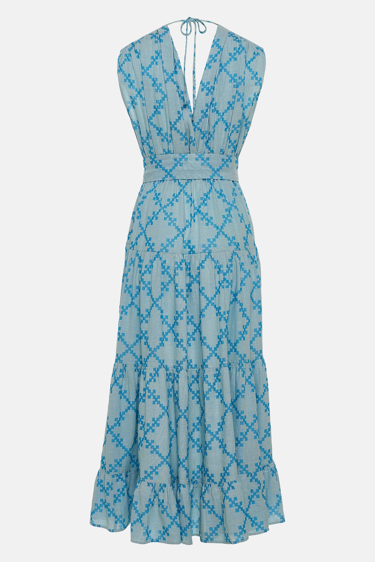 JACQUARD MIDI DRESS "TALYSSA“ LIGHT BLUE/TURQUOISE