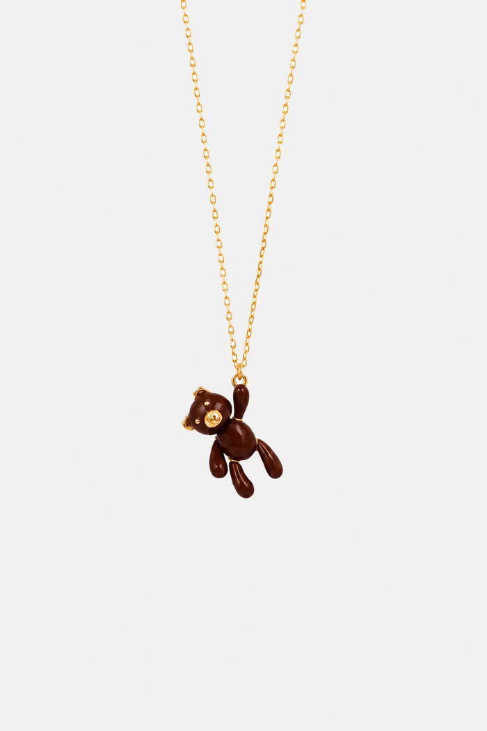 ENAMEL NECKLACE "TEDDY" DARK CHOCOLATE
