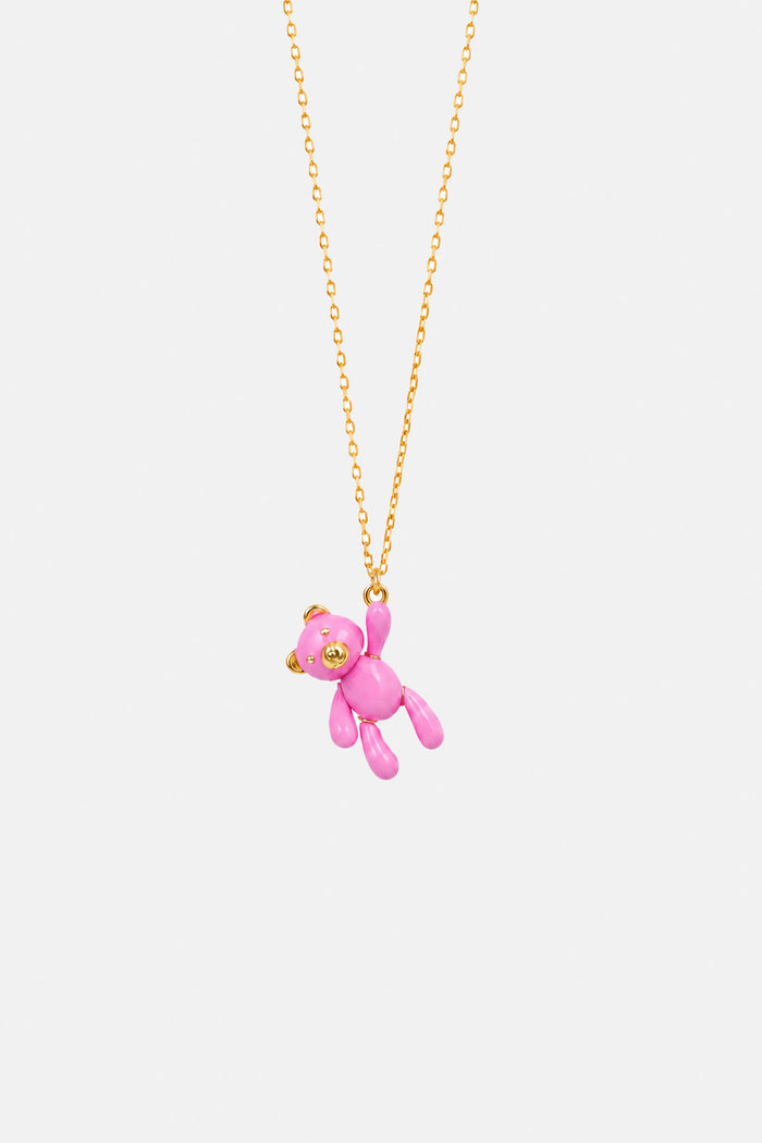 ENAMEL NECKLACE "TEDDY" PINK