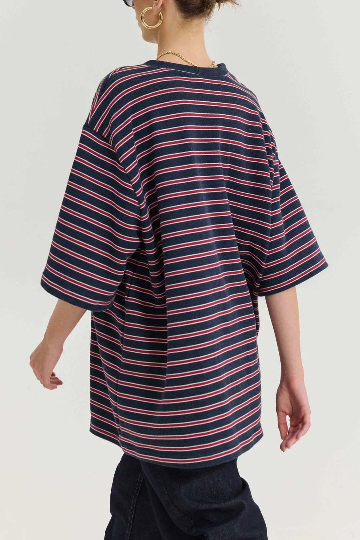 ULTRA OVERSIZED T-SHIRT NAVY/RED/WHITE