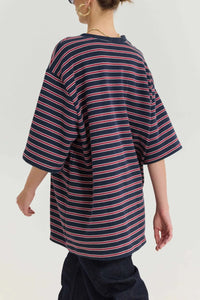ULTRA OVERSIZED T-SHIRT NAVY/RED/WHITE