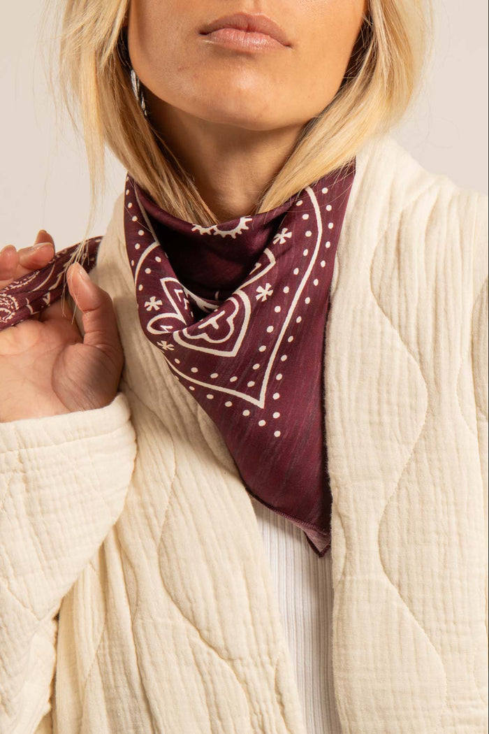 LIGHT VISCOSE SCARF „BANDANA“ BORDEAUX