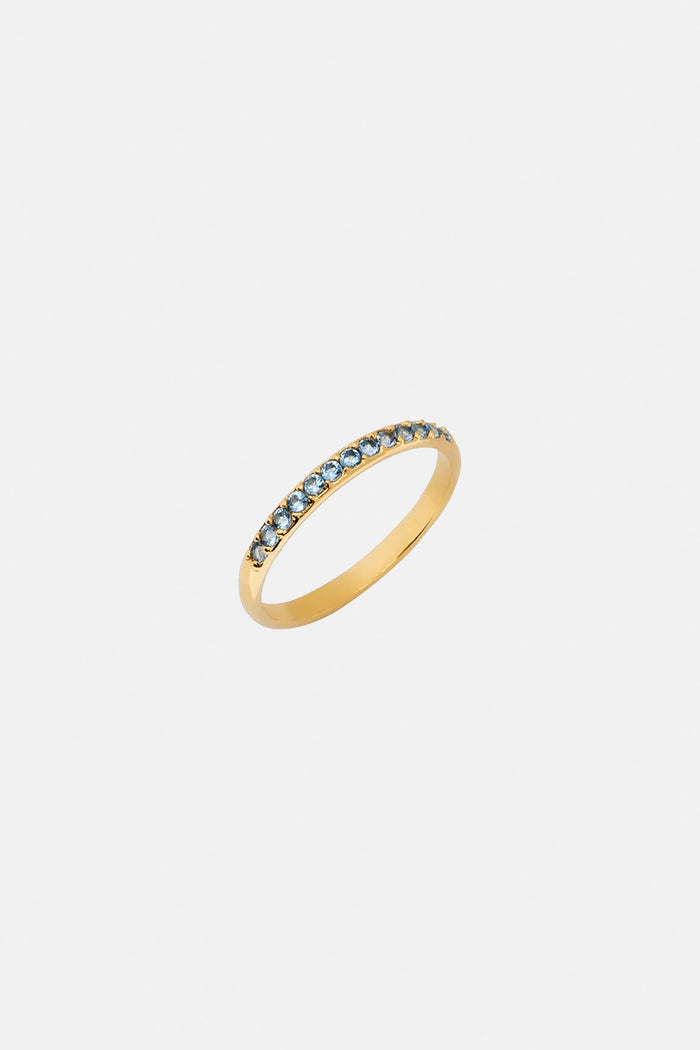 RING "VERAKI" GOLD/LIGHT BLUE