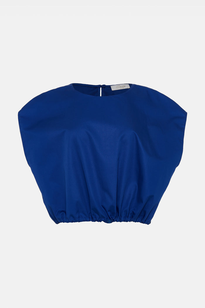 OVERSIZED POPELINE TOP "VERVE" BLUE
