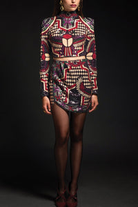 SHORT SKIRT WITH SEQUINS "ETERNAL" MULTICOLOR