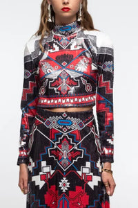 TURTLENECK TOP WITH SEQUINS MULTICOLOR