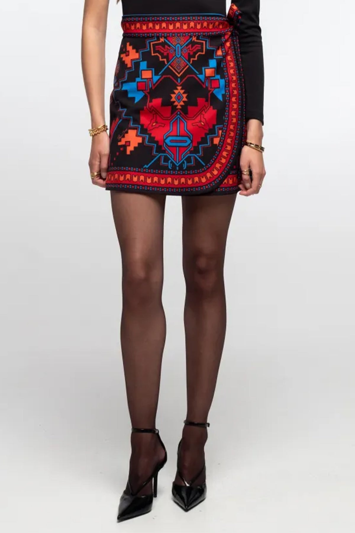 MINI WRAP SKIRT MULTICOLOR