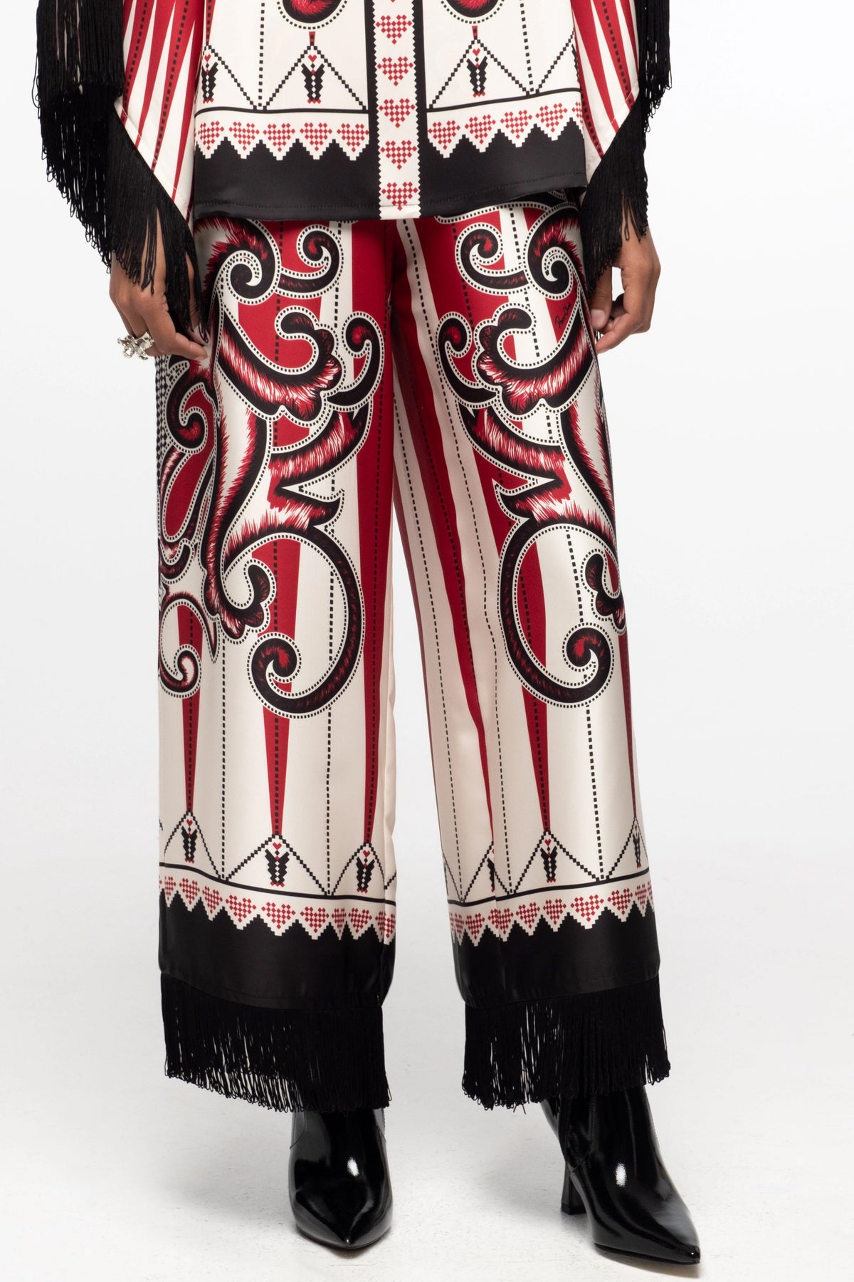 WIDE LEG SATIN CROPPED PANTS "ALCHEMY"