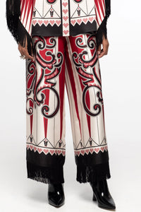 WIDE LEG SATIN CROPPED PANTS "ALCHEMY"