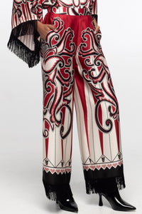 WIDE LEG SATIN CROPPED PANTS "ALCHEMY"