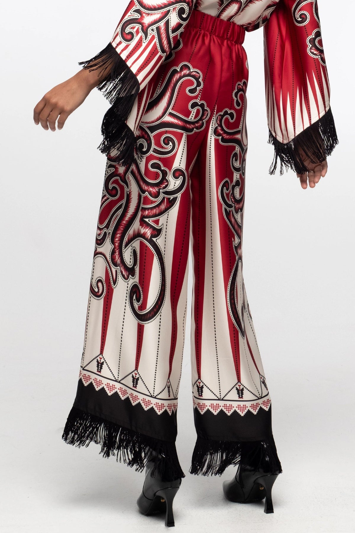 WIDE LEG SATIN CROPPED PANTS "ALCHEMY"