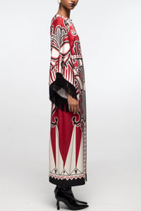 LONG SATIN DRESS "ALCHEMY" MULTICOLOR