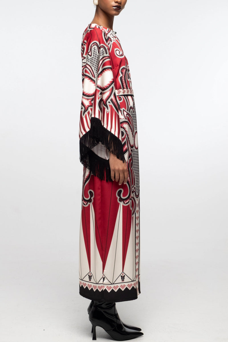 LONG SATIN DRESS "ALCHEMY" MULTICOLOR